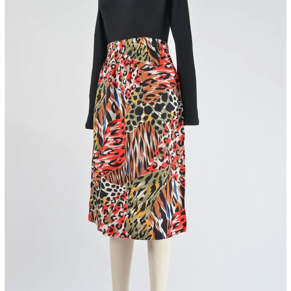 Vintage | Skirts | Vintage 8s Animal Print Elastic Waist Tiger Leopard ...